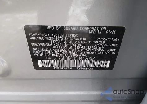 2025 Subaru Forester Limited z USA, uszkodzony, nr VIN JF2SLDRC8SH442602